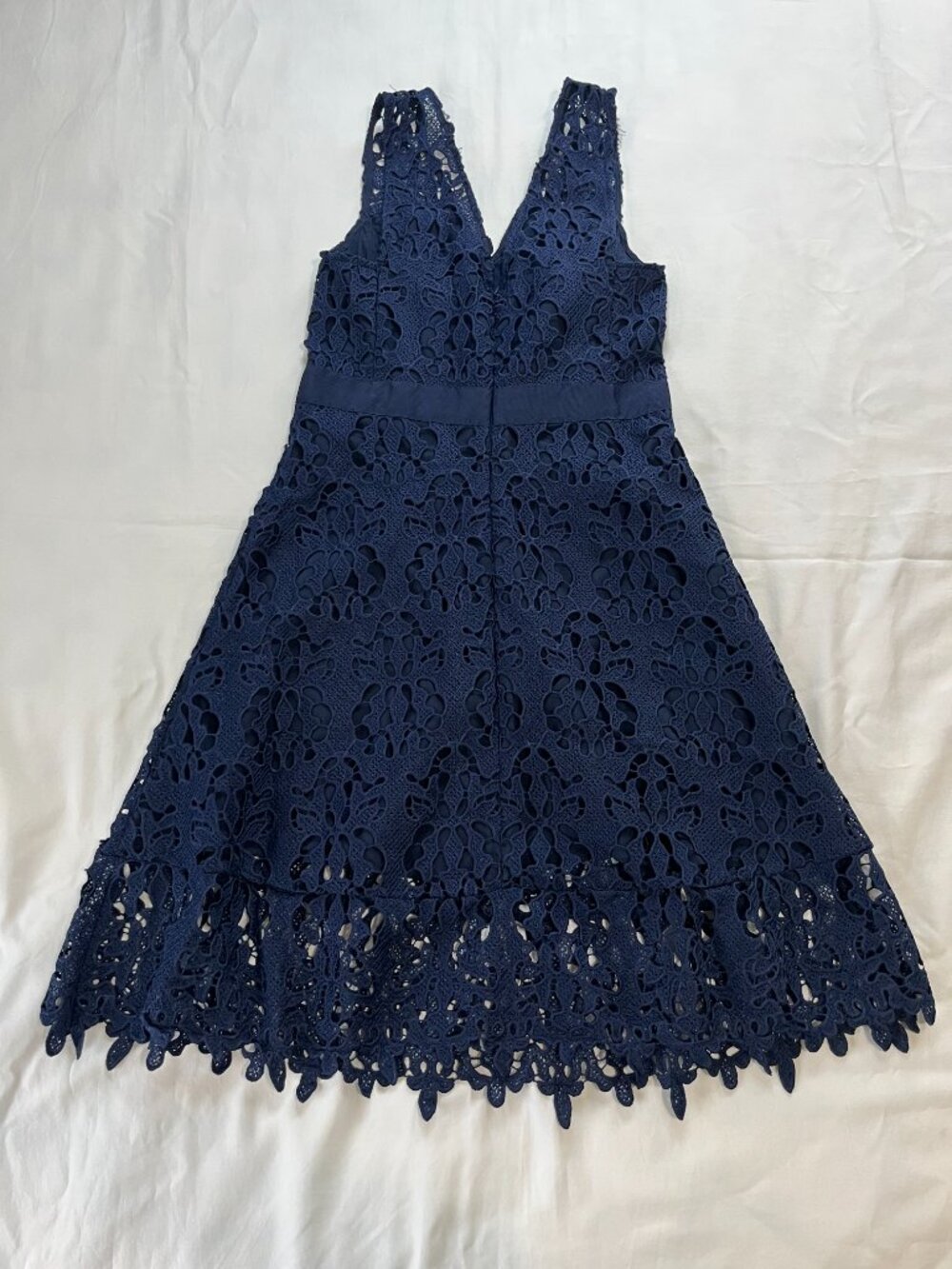 Banana Republic Navy Blue Lace Tank A-line Dress - Picture 5 of 5